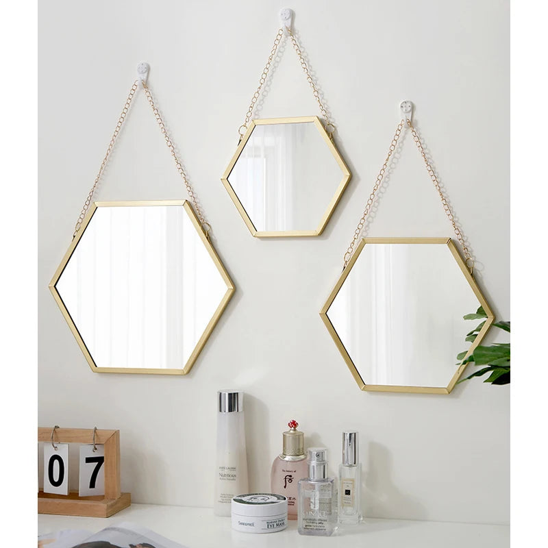 Hexagon Shape Decorative Mirror Wall