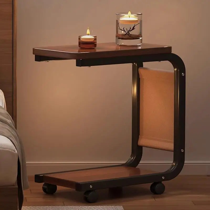 C Shape Double Layer Movable Simple Square Small Side Table