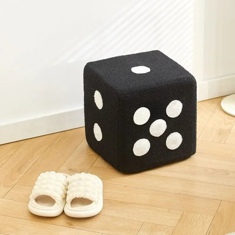 Black-s Lamb Velvet Household Dice Shoe Stool