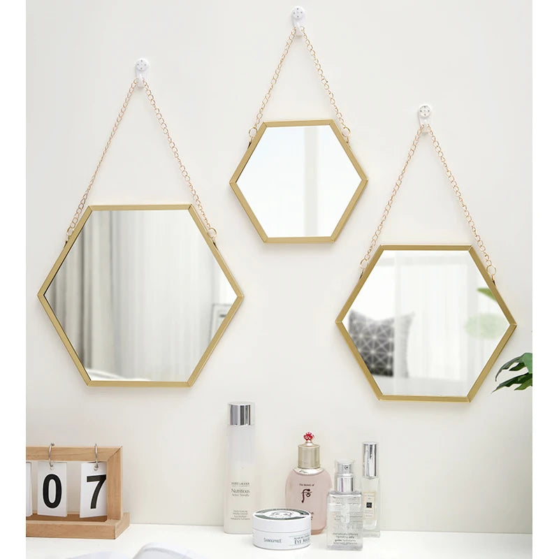 Hexagon Shape Decorative Mirror Wall