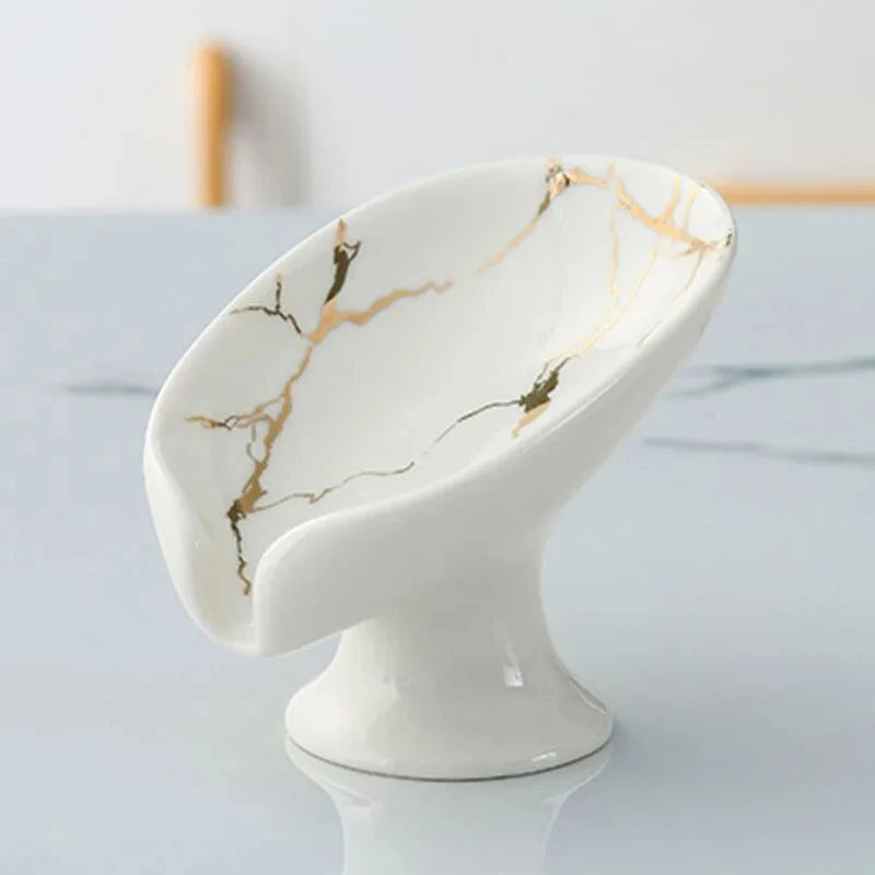 Ceramic Leafy Shower Soap Holder