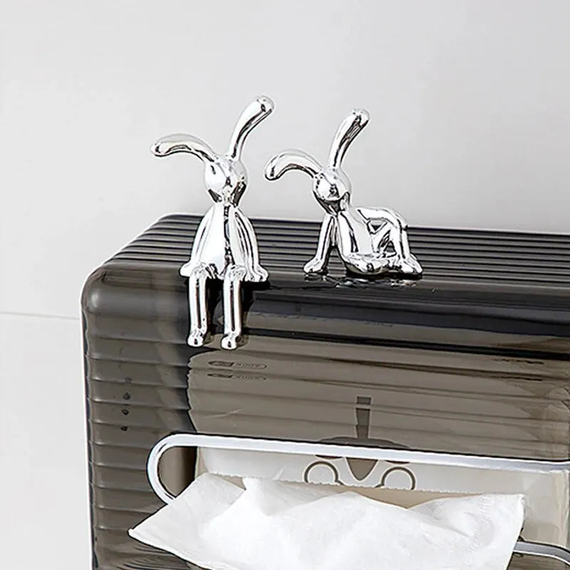 2Pc Long-Eared Rabbit Double Statue