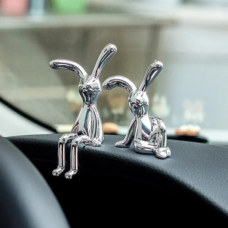 2Pc Long-Eared Rabbit Double Statue
