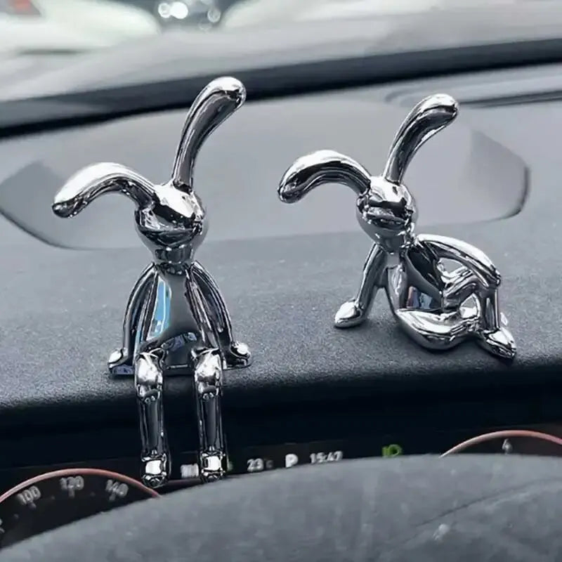 2Pc Long-Eared Rabbit Double Statue