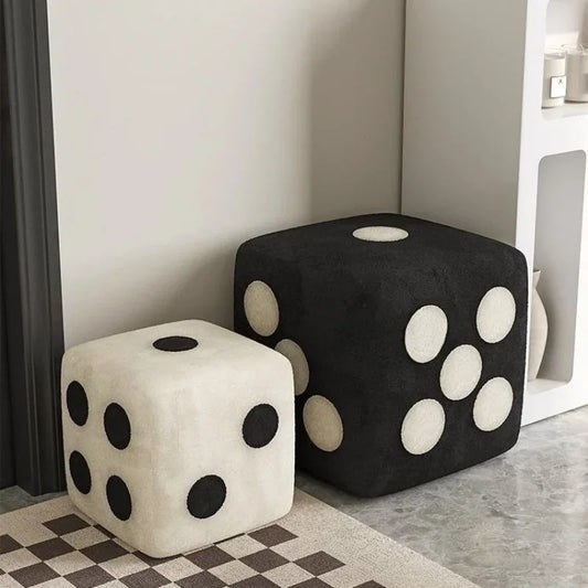 Black-s Lamb Velvet Household Dice Shoe Stool