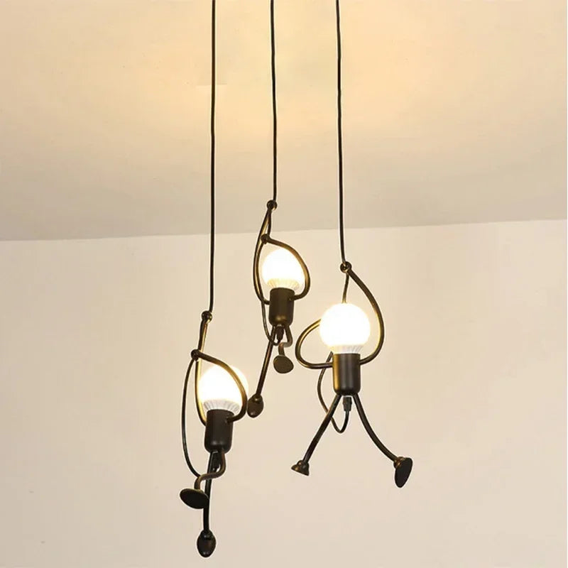Vintage Iron Little Man Modern Arts Chandelier