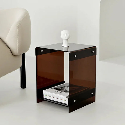 Acrylic Double-deck Storage Tea Tables