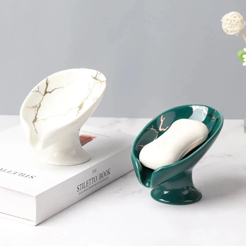 Ceramic Leafy Shower Soap Holder