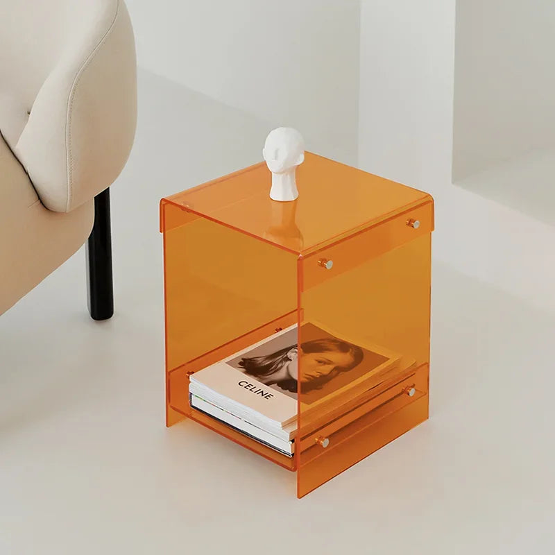 Acrylic Double-deck Storage Tea Tables