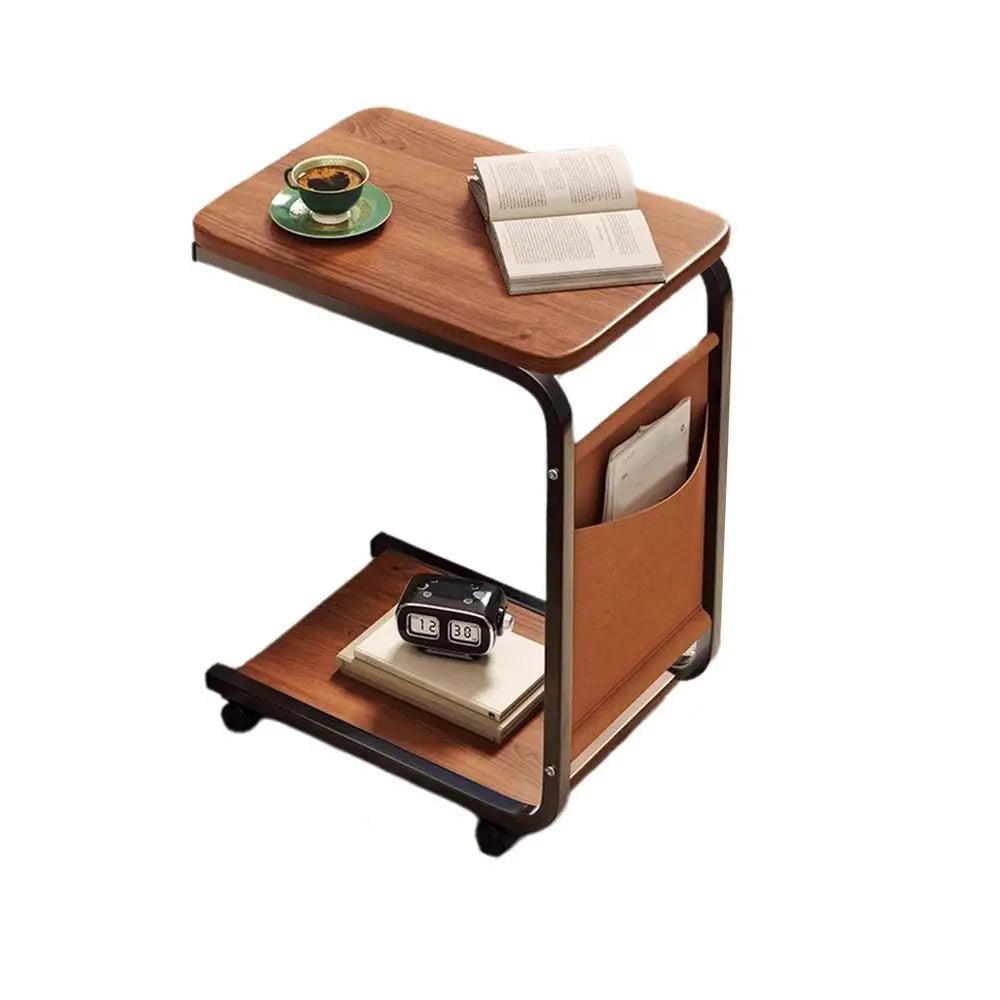 C Shape Double Layer Movable Simple Square Small Side Table